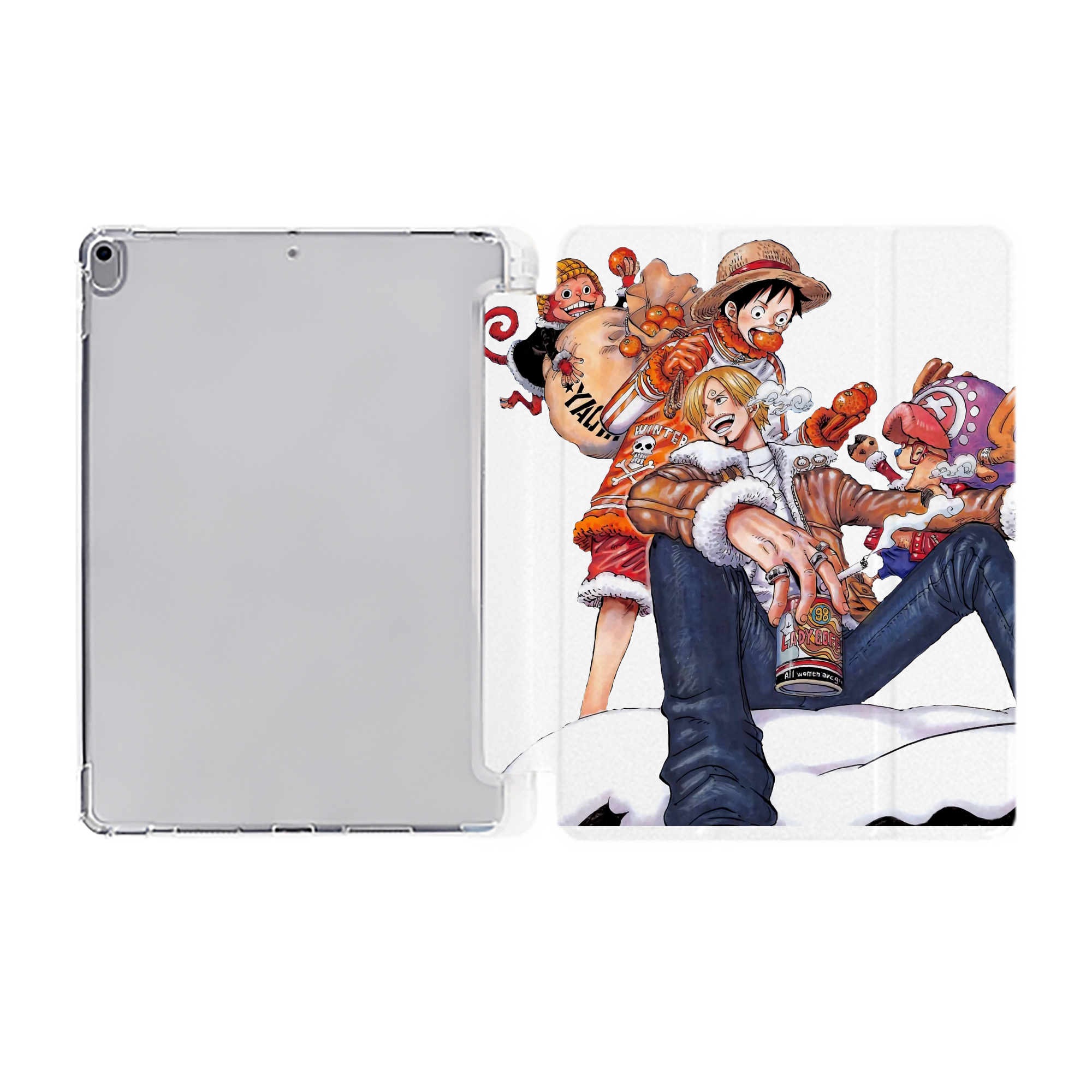 （画像用） ワンピース サンジ ONE PIECE Sanji IPad ケース ペン収納付き 三つ折りスタンド PUレザー×シリコン 対応機種9.5/10.5/10.9インチ